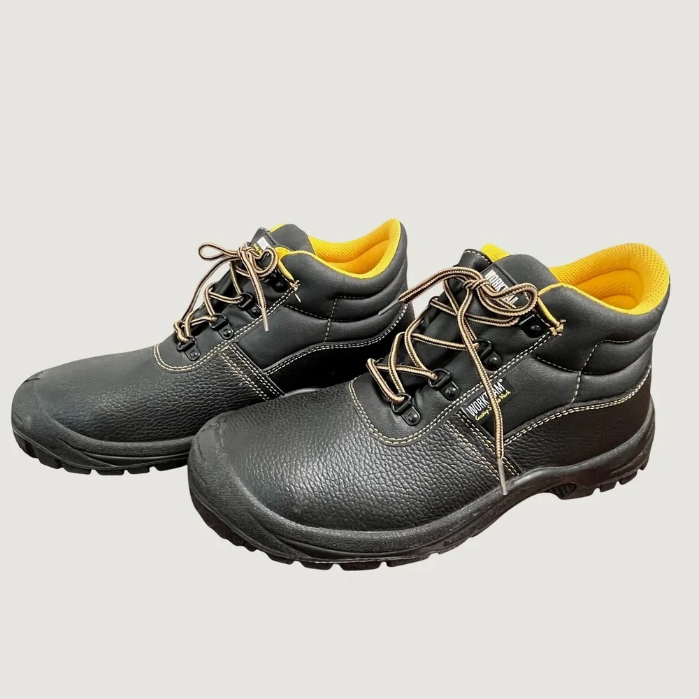 Workteam Leather Safety Work Boots 12 Black P1301 S1P SRC Steel Toe Industrial
